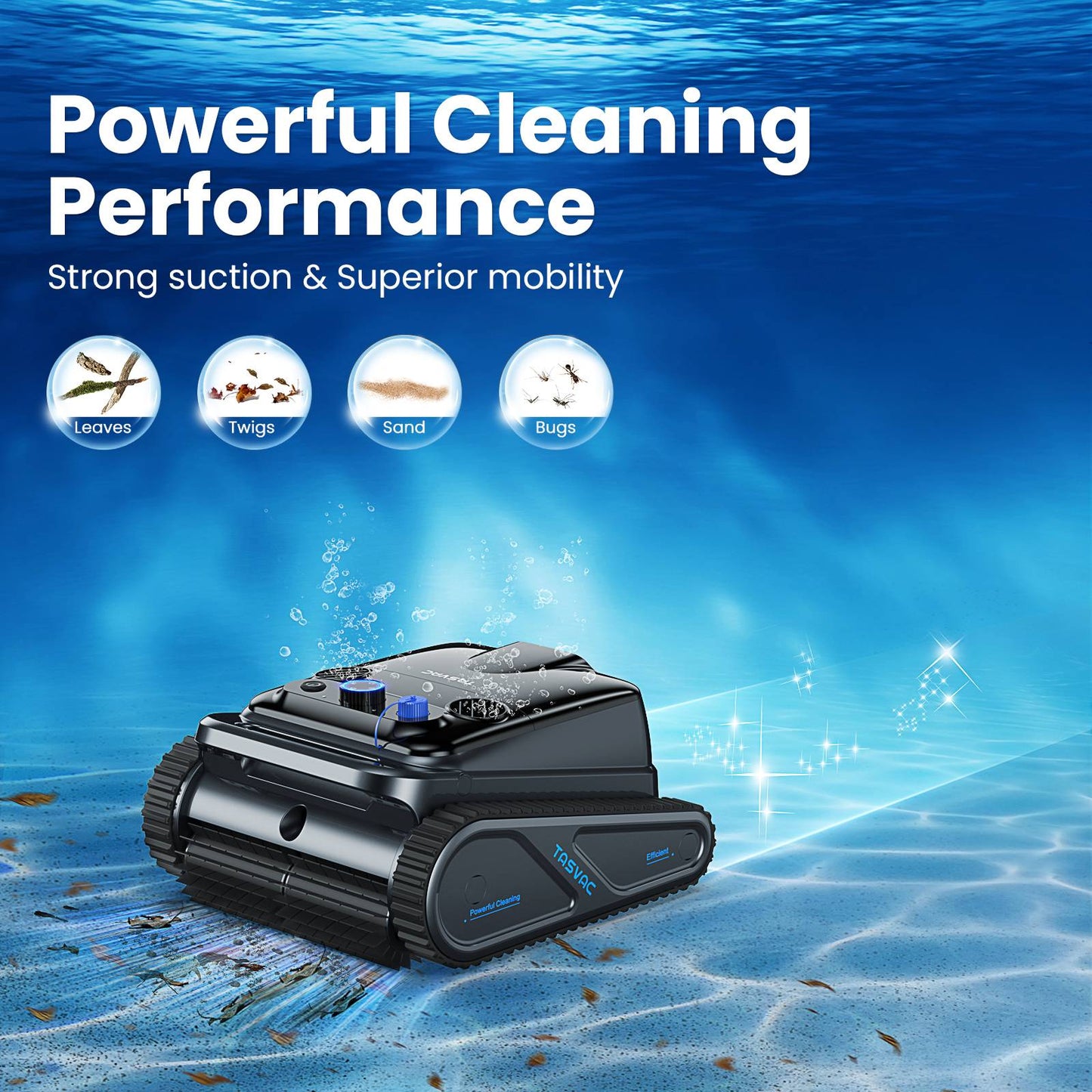 Limpador de Piscina Robótico sem Fio, Aspirador de Piscina para Piscinas Enterradas com 4 Motores, Limpeza de Parede e Linha d'Água, Bateria com 300min de Duração
