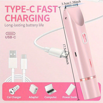 2-in-1 dual-head electric epilator and shaver for underarms, legs and face hair removal, birthday/Christmas gift