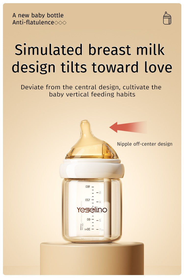 Newborn Baby Items Feeding Bottle 0-6 Months Anti Bloating Anti Spitting Choking Bebe Glass Baby Bottles 160ml Silicone Nipple