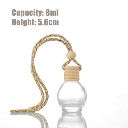 5PCS 8-12ml Empty Clear Glass Car Perfume Bottle Auto Air Freshener Car Decoration Pendant Essential Oil Diffuser Container