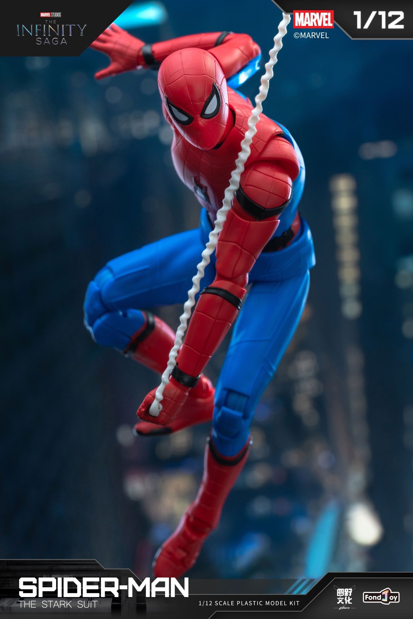 Kit de Modelo Homem-Aranha Fondjoy Escala 1/12 Figura de Ação Articulada Traje Stark da Saga do Infinito Brinquedo Infantil de Presente