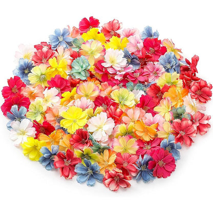 50/100Pcs 4.5cm Artificial Flowers Silk Plum Blossom Heads for Wedding Home Decoration Bride Hair Brooch Wreath DIY Craft Gift