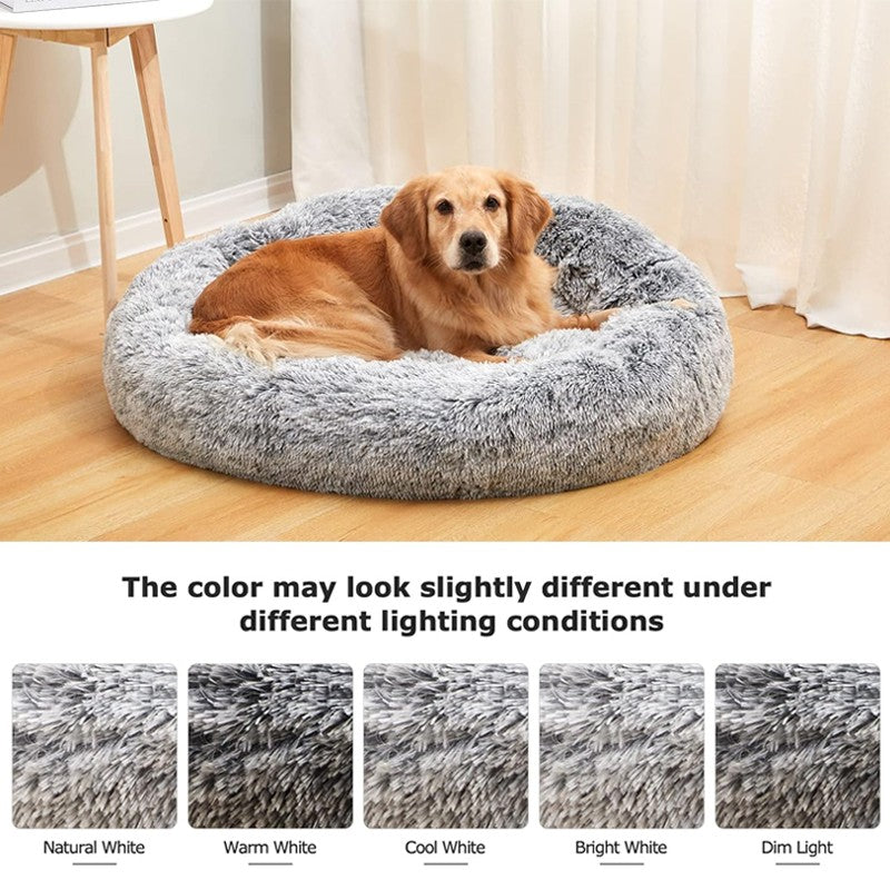 Cama para animais de estimação macia e quente com pelúcia longa, adequada para animais de estimação de pequeno a médio porte, adequada para gatos e cães, lavável na máquina