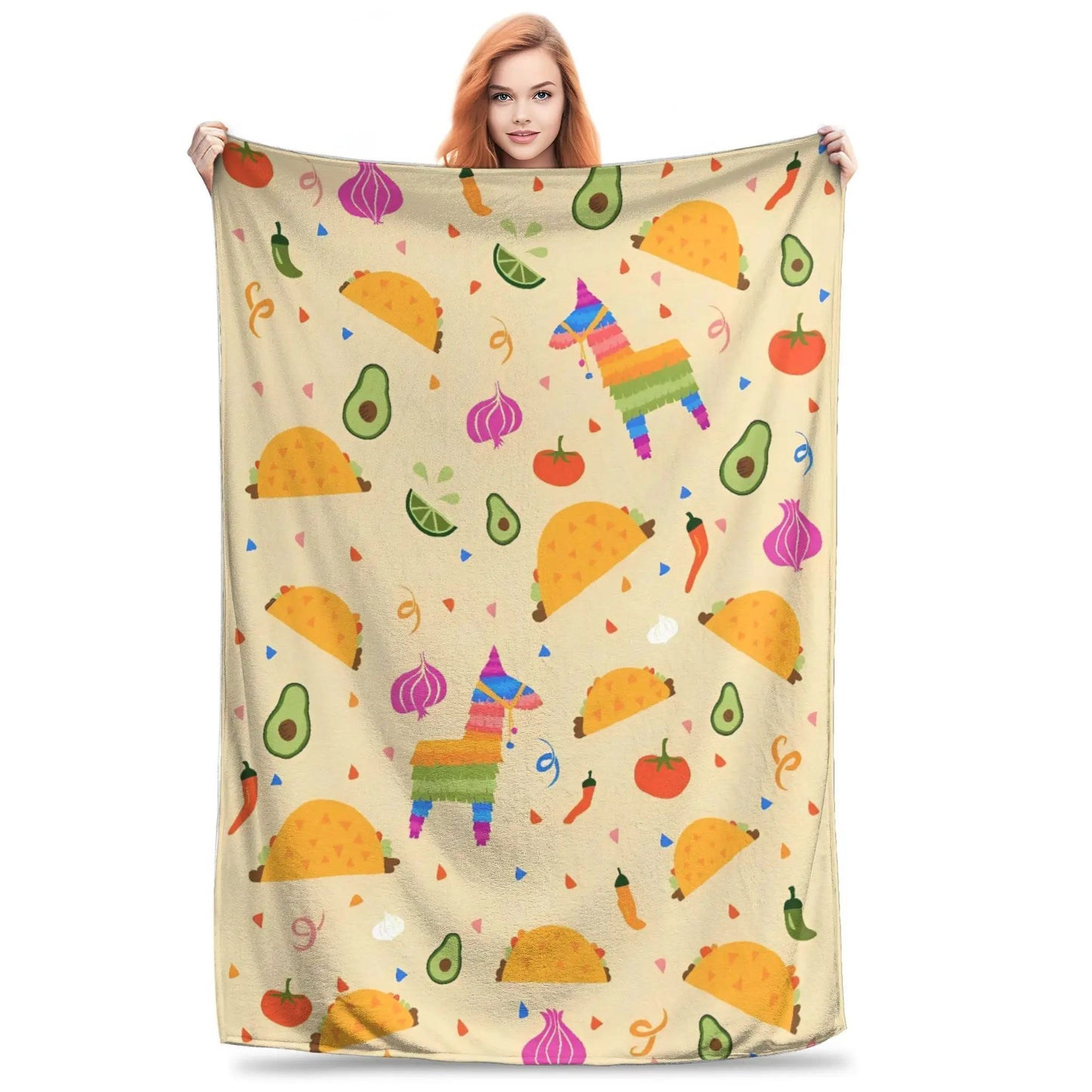 Funny Food Round Burritos Tortilla Plush Blanket Soft Throws for Couch Chair Sofa Bed Flannel Bedding Quality