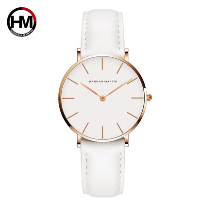 Hannah Martin Women Watch Japan Quartz Movement Simple Waterproof Rose Gold Stainless Steel Mesh Ladies watch relogio feminino