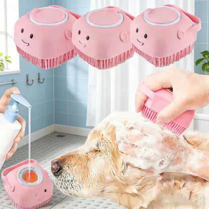 Pet Bath Gloves for Dogs & Cats - Soft Silicone Massage Brush Gloves, Safe Grooming & Bathing Accessories for Puppy Big Dog