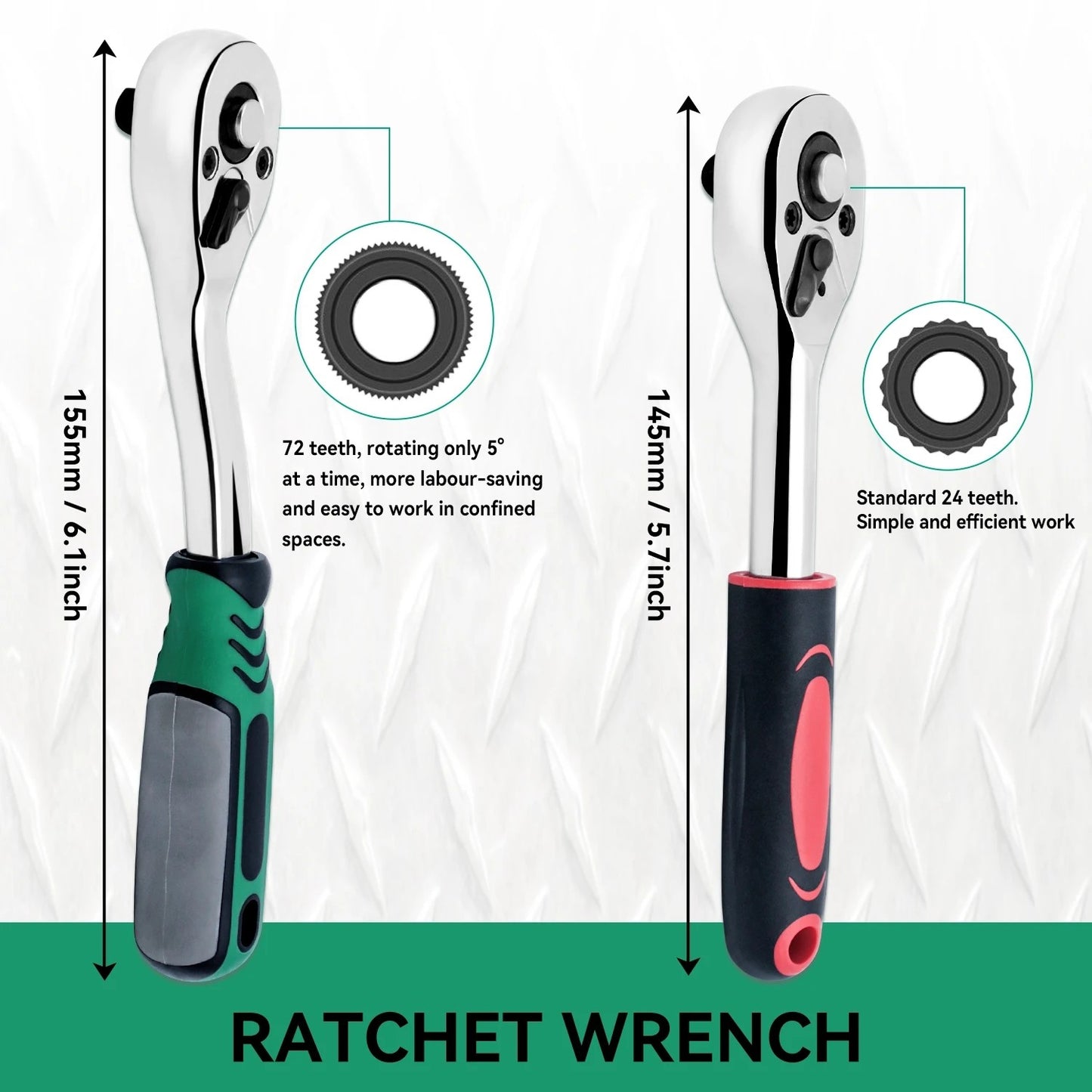 46/53 Professional Ratchet Tool Set, Multi-functional Auto Repair Tool Set, equipped with torque wrench, screwdriver and portabl