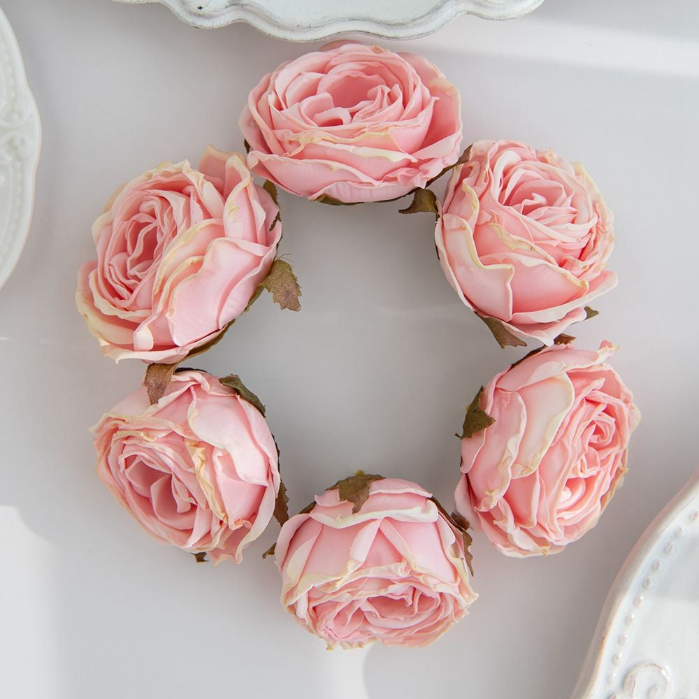 Artificial Flower Burned Edge Rose Wedding Bridal Bouquet Decor Home Outdoor Garden Festival Party Wreath Diy Ins Gift Scrapbook