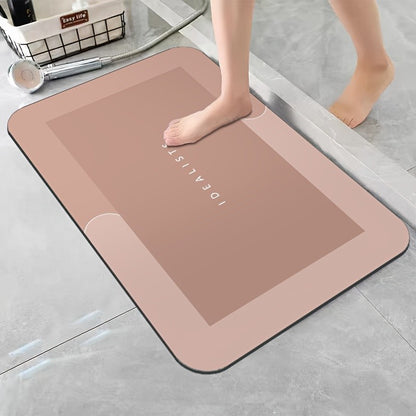 Tapete de Banho de Terra Diatomácea Super Absorvente Antiderrapante de Secagem Rápida Tapete Macio para Chuveiro de Banheiro Lavanderia Quarto Cozinha Motorhome