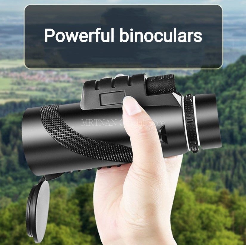 80x100 HD ZOOM Telescópio Monocular Potente Binóculos Portáteis Telescópio de Longo Alcance Caça Acampamento Com Tripé Suporte Para Celular