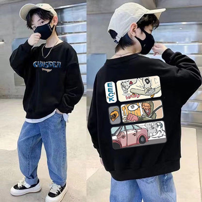 Autumn Baby Boy Clothes Street Graffiti Print Casual Sports Sweatshirts Long Sleeve Children Top Korean Children's Clothes 2025