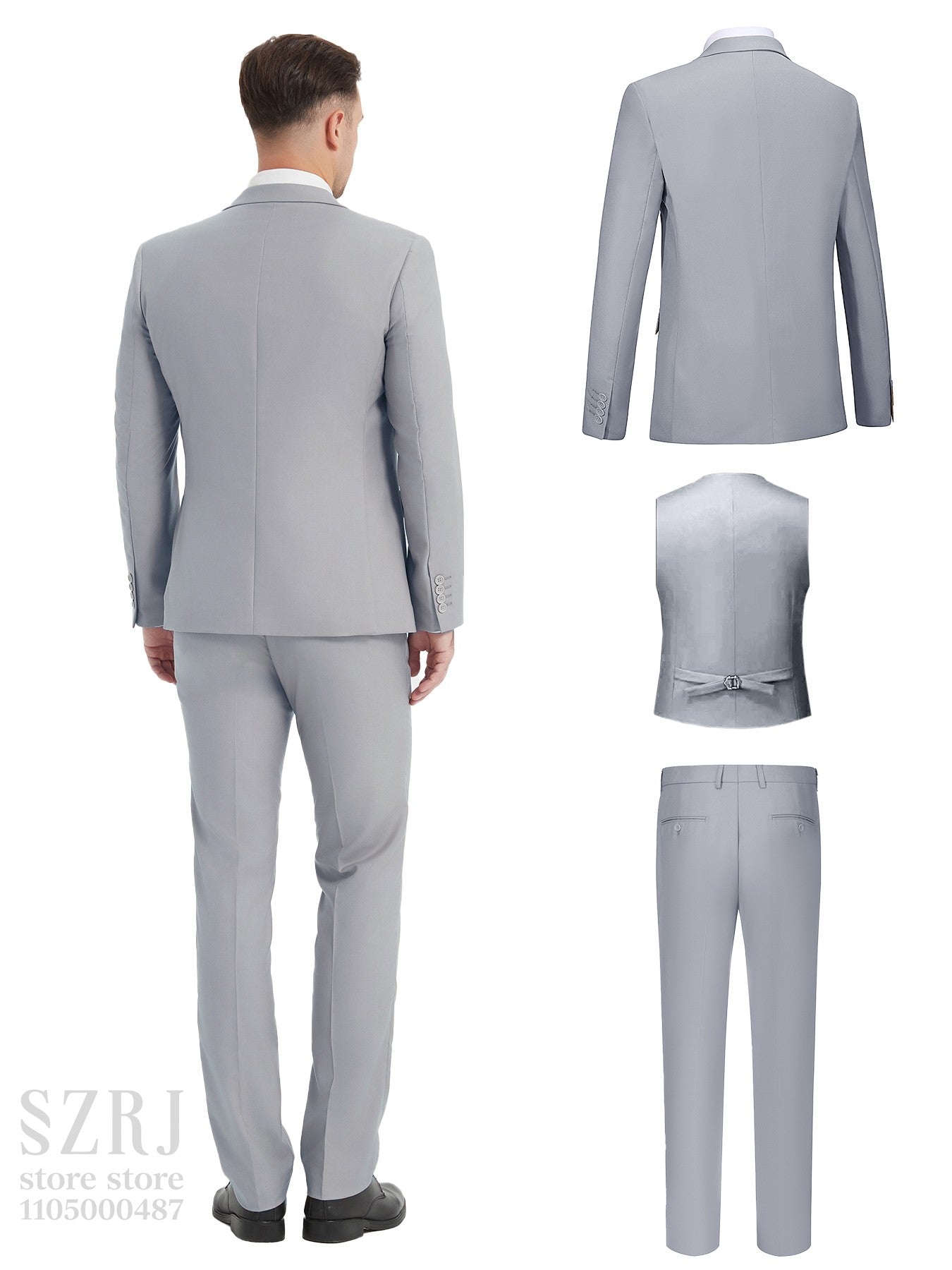 4pcs Classic Business Suit: Blazer, Vest, Pants, Pocket Square - Quality, Comfort, Stylish Lapel | Weddings/Parties/Business