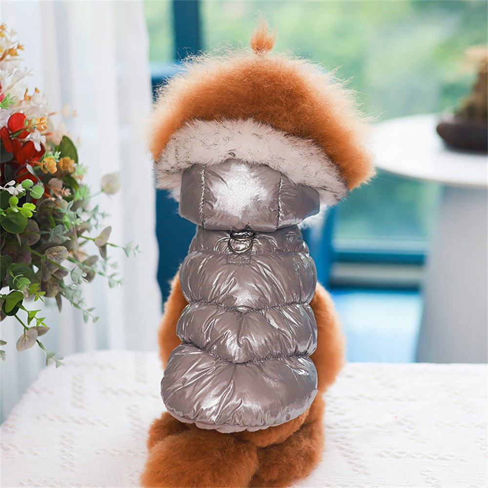 Jaqueta de Inverno para Cães Casaco de Estimação Quente de Lã para Cães Pequenos Yorkshire Shih Tzu Gola de Pelo Luxuosa Roupinhas para Filhotes