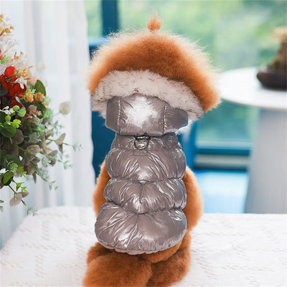 Jaqueta de Inverno para Cães Casaco de Estimação Quente de Lã para Cães Pequenos Yorkshire Shih Tzu Gola de Pelo Luxuosa Roupinhas para Filhotes