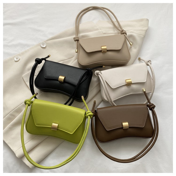Simple Metal Buckle Handbag MessengerBag, Stylish and Versatile Shoulder Underarm Bag, Chic Baguette Bags for Women Daily Use