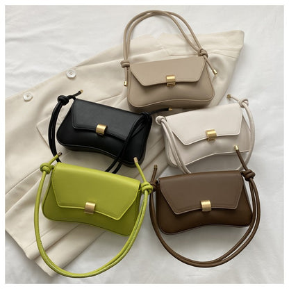 Simple Metal Buckle Handbag MessengerBag, Stylish and Versatile Shoulder Underarm Bag, Chic Baguette Bags for Women Daily Use