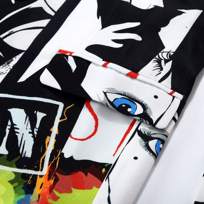 Jacket for Men Party Blue Animal Print Menswear Coats High Quality Man Suits and Blazers Fashion 2025 Fashionable Clothing New