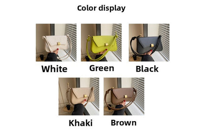 Simple Metal Buckle Handbag MessengerBag, Stylish and Versatile Shoulder Underarm Bag, Chic Baguette Bags for Women Daily Use