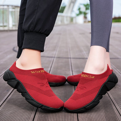 Men And Woman Sneakers Couples Slip On Half Shoes Comfortable Ankle Sock Shoes Increase Height Casual Shoes Size 35-47