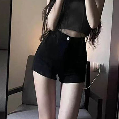 Black Hot Women's Casual Tights Pants Ultra-short High-waisted Slimming Leggings Sexy Petite Summer Shorts