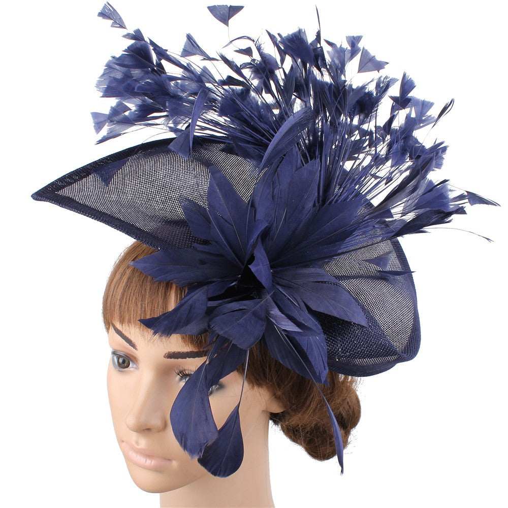 Fascinator de Cabelo com Clipe para Casamento - Pena Laranja Charmosa, Chapéu, Flor, Véu, Acessório de Cabelo de Noiva para Festas SYF678