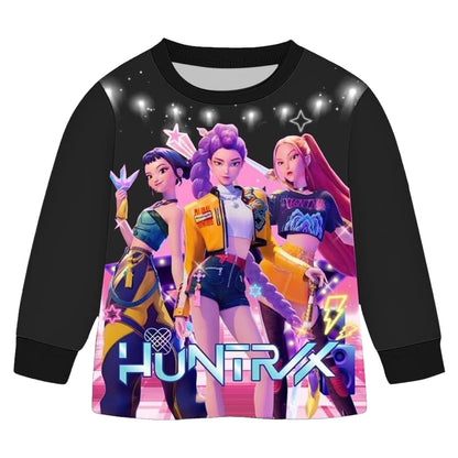 Anime Kpop Demon Hunters Zoey Costume Kids Huntrix Rumi Girls Tshirt Pants Sets Autumn Pajamas for Children's Clothing 3-14Years