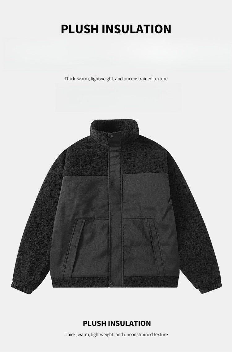 Maxbarley 2025 Winter Cotton Padded Jacket Men Brand Trendy Lambskin Cold-proof Windproof Jacket Casual Camping Ski Fleece Parka