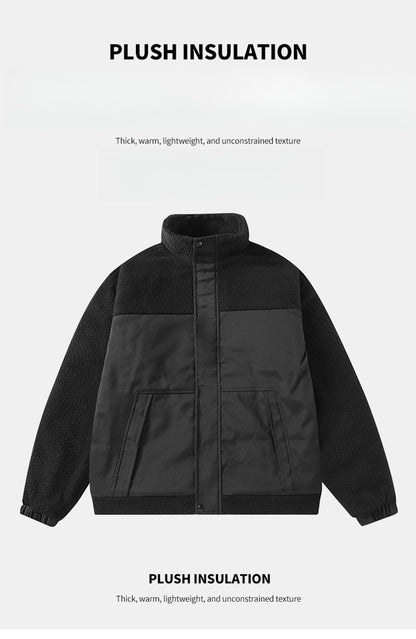 Maxbarley 2025 Winter Cotton Padded Jacket Men Brand Trendy Lambskin Cold-proof Windproof Jacket Casual Camping Ski Fleece Parka