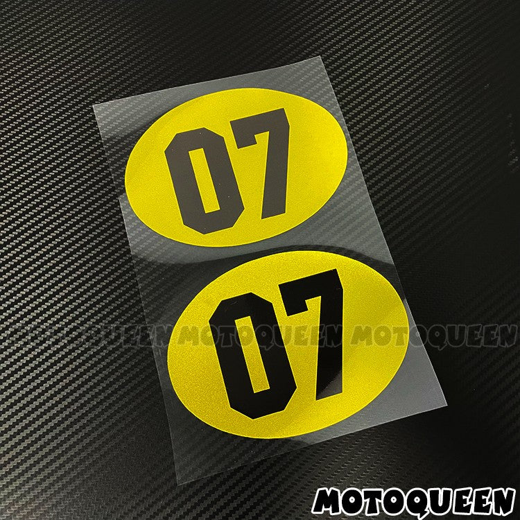 Cafe Racer Number 07 Vintage Motorcycle Decal Oval Fuel Tank Side Cover Fairing Stickers For BMW Suzuki Kawasaki Honda Harley