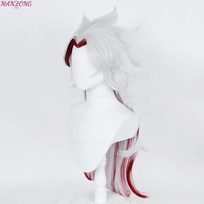 High Quality Game Impact Arataki Itto Cosplay Wig Heat Resistant Synthetic Hair Anime Wigs + Red Horn Prop Accessories