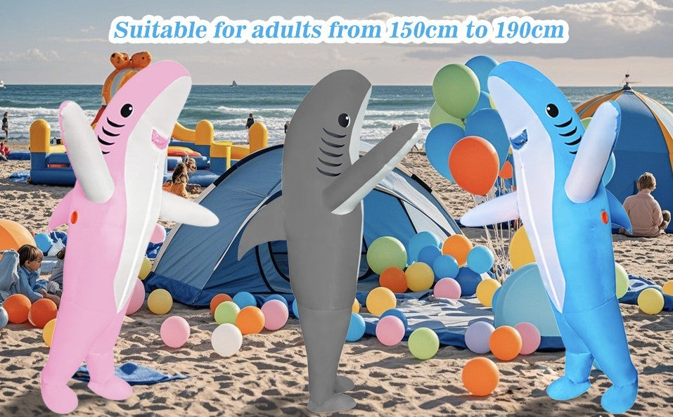 Shark Inflatable Clothing Adult Body Fun Summer Beach Mischief and Funny Role Playing, Lightweight and Breathable Design