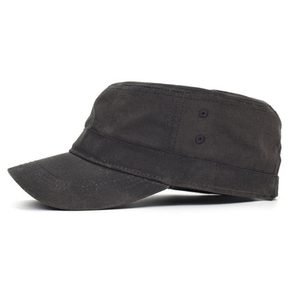 Bonés Militares de Lona Encerada Algodão Masculinos Impermeáveis Chapéu Cadete do Exército Design Único Vintage Topo Reto
