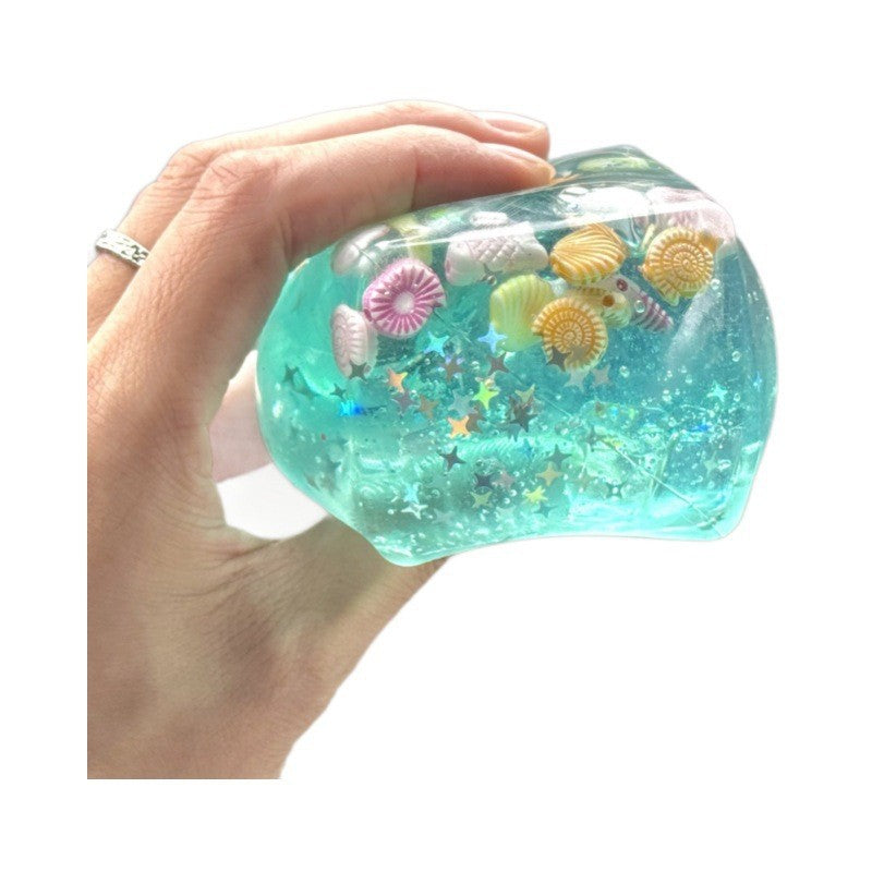 Ocean Style Embedded Shell Slow Rising Squishy Toy Sensory Toys Mochi Stress Relief Kawaii Cute Office Fidget Toy For Adults