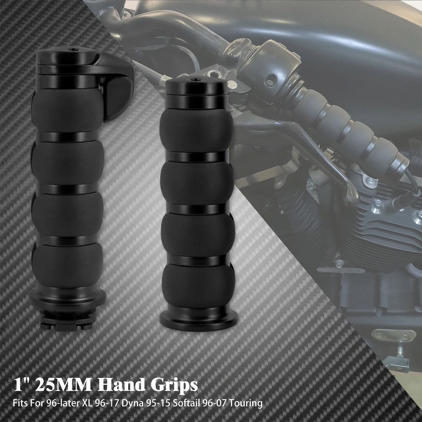 Manoplas de Guidão de Moto 1" 25mm Universal Para Harley Sportster XL1200 Touring Street Glide FLHR Dyna FXDL FLS