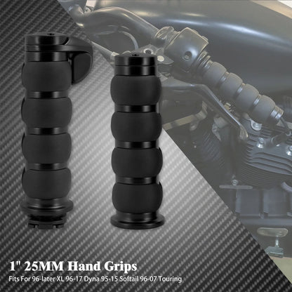 Manoplas de Guidão de Moto 1" 25mm Universal Para Harley Sportster XL1200 Touring Street Glide FLHR Dyna FXDL FLS