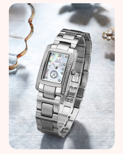 Classic square waterproof stainless steel material women's quartz watch