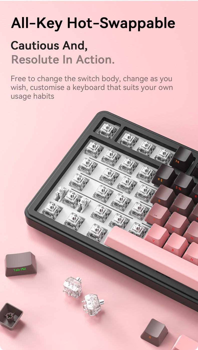 Teclado Mecânico Attack Shark X85 Bluetooth, RGB, Tri-modo 2.4G, Botões de metal, Hot-swap de todas as teclas, compatível com Win&Mac
