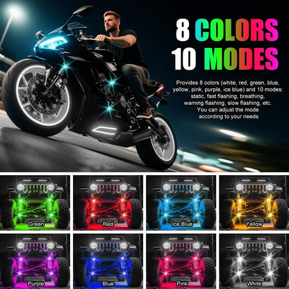 Luz Estroboscópica LED RGB Recarregável de Longa Duração, Luz de Posição de Advertência Sem Fio para Aeronaves, Helicópteros, Motocicletas, Acessórios Automotivos