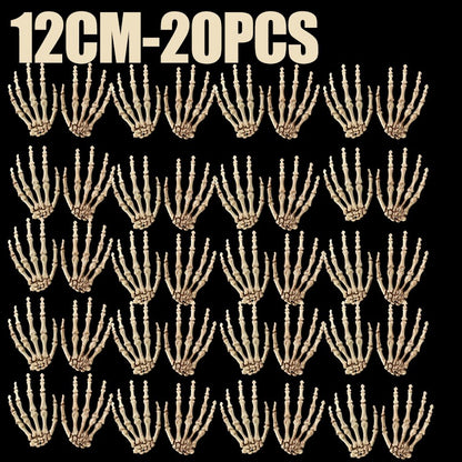 1 Pair Of Halloween Skeleton Hands Haunted House Bar Party Plastic Horror Props Dummy Hands Bones Halloween Scene Decor Supplies