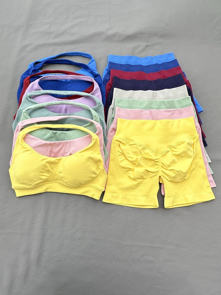 DF halter Neck Woman Sports Crop Bra  Comfortable gym bra Running Bra workout Sportswear