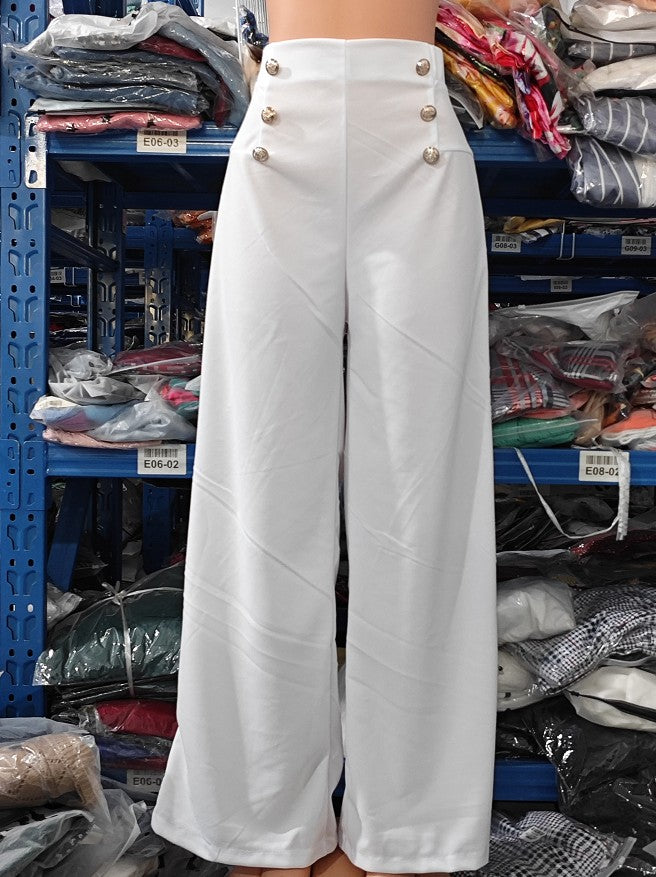 Elegant High Waist Wide Leg Bootcut Pants 2023 Summer European & American Fashion Simple Women's Flared Trousers