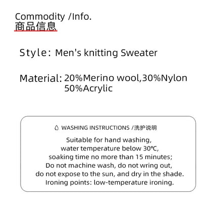 Men's Casual Crewneck Sweaters Cable Knit Thermal Pullover Sweater