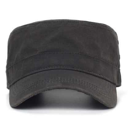 Bonés Militares de Lona Encerada Algodão Masculinos Impermeáveis Chapéu Cadete do Exército Design Único Vintage Topo Reto