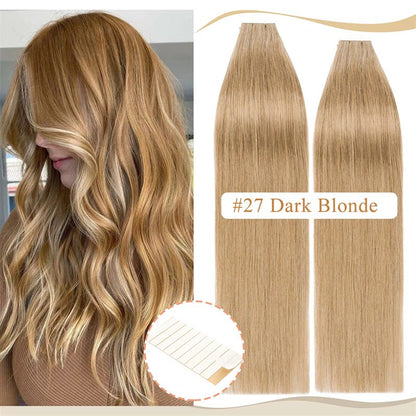 HAIRTIME Cutícula Alinhada Cabelo Virgem Natural Extensão Humana #27 Fita Russa 100% Remy Extensão de Cabelo Fita em Fornecedores