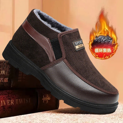 Men's winter new boots,men's plush thick elderly shoes,cold resistant and warm men's boots, thick soled comfortable cotton boots