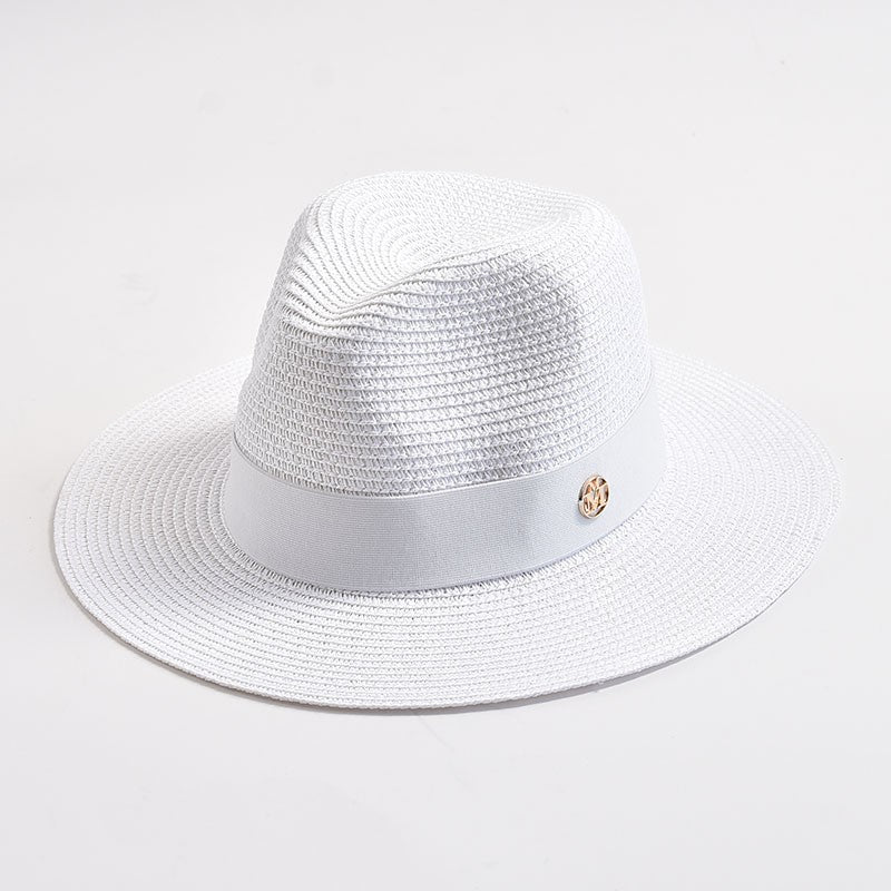 Summer Straw Hats for Women Men Panama Travel Beach Sun Hat Ribbon Decoration Elegant Luxury Jazz Hat