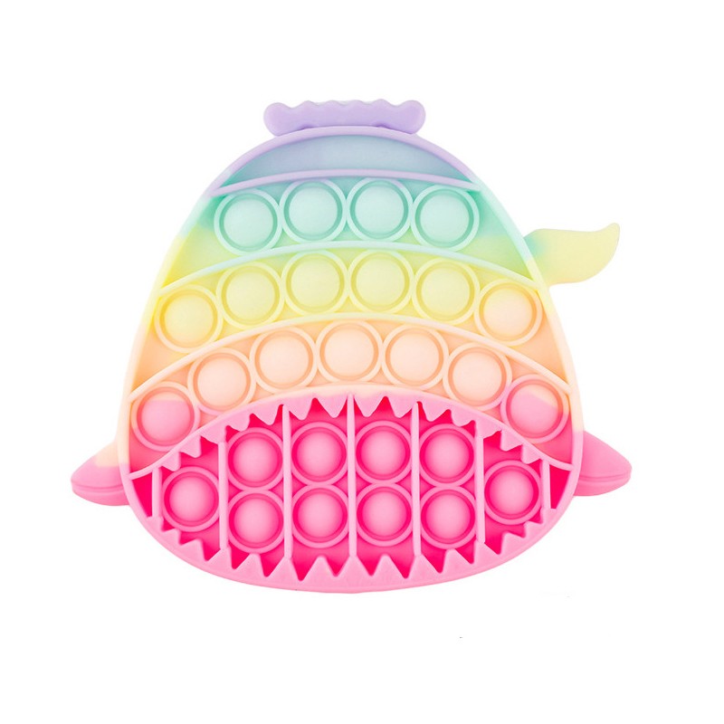 1-5PCS Rainbow Silicone Decompression Toys Cute Styles Bubble Finger Game Stress Relief Squeeze Sensory Toys Fun Party Favors
