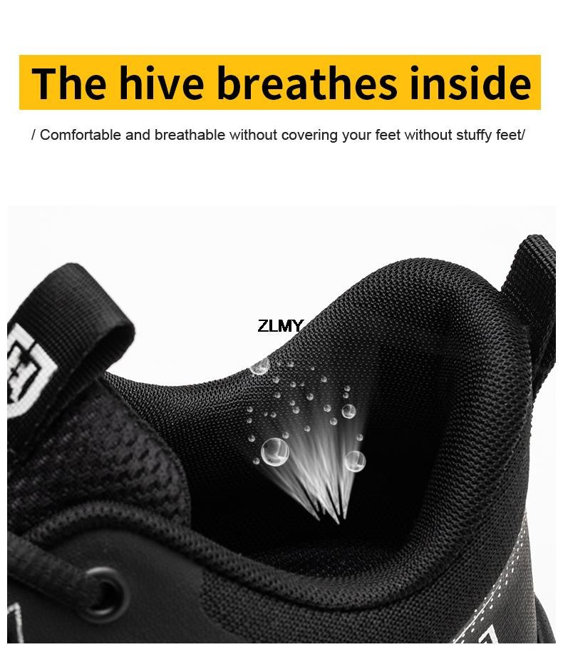 Anti-smash Safety Shoes Men Steel Toe Sneakers Puncture Proof Breathable Work Boots Man Fashion Construction Protective Footwear