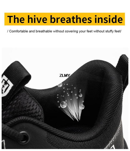 Anti-smash Safety Shoes Men Steel Toe Sneakers Puncture Proof Breathable Work Boots Man Fashion Construction Protective Footwear