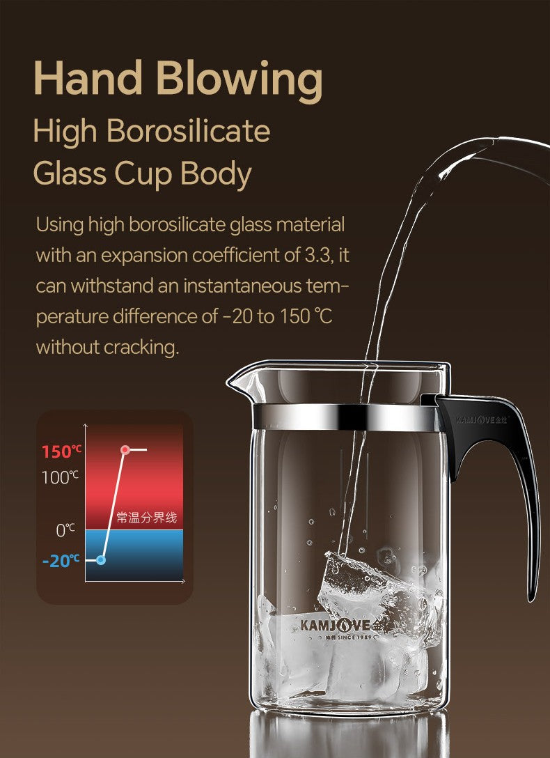 KAMJOVE Tea Pot for Infusions One-touch Tea Filtering Heat-resistant Glass Tea Cup 200/300/500/1000/1200ML Tea Brewing Kettle
